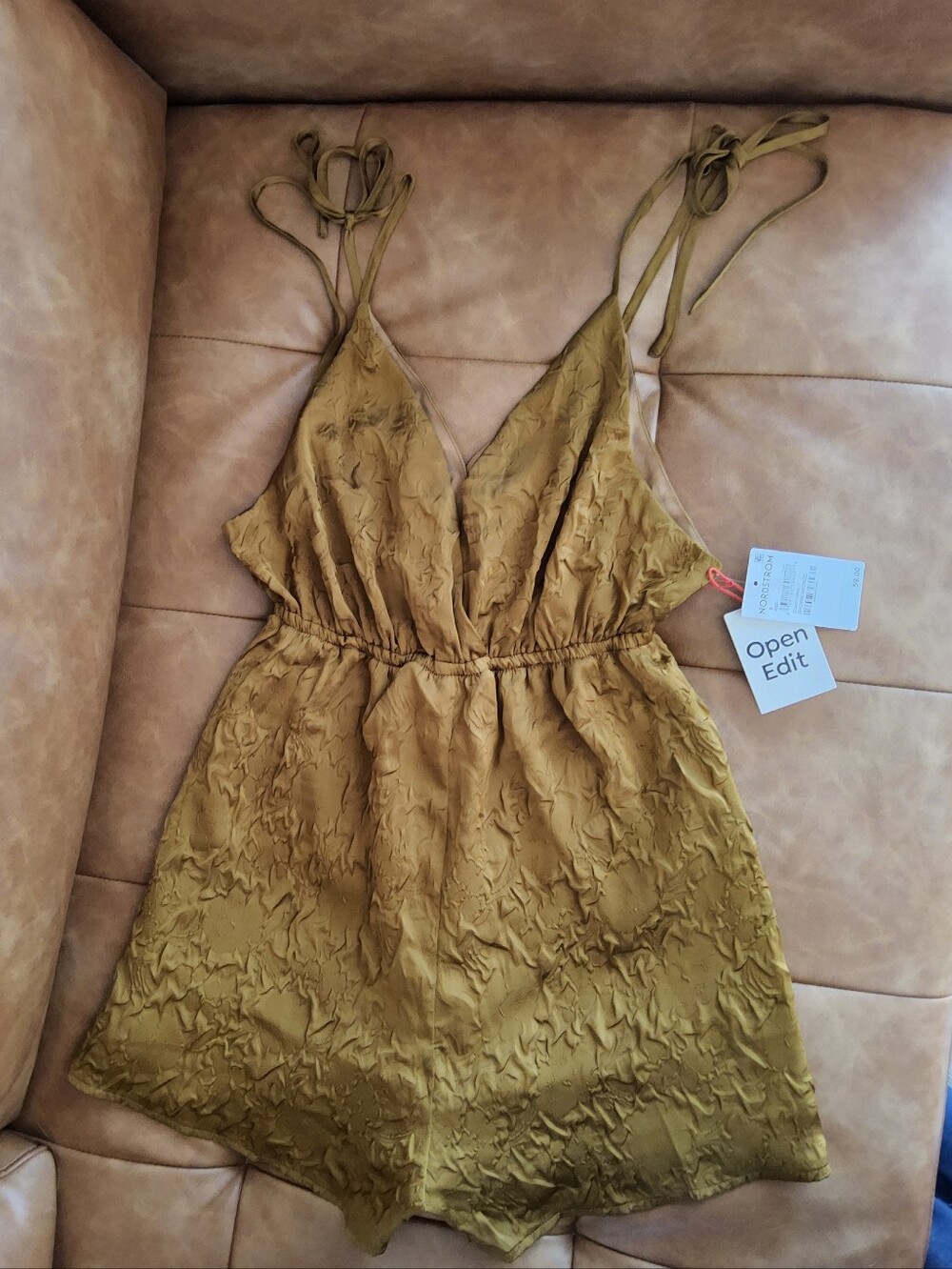Nordstrom Open Edit Lined Textured Romper